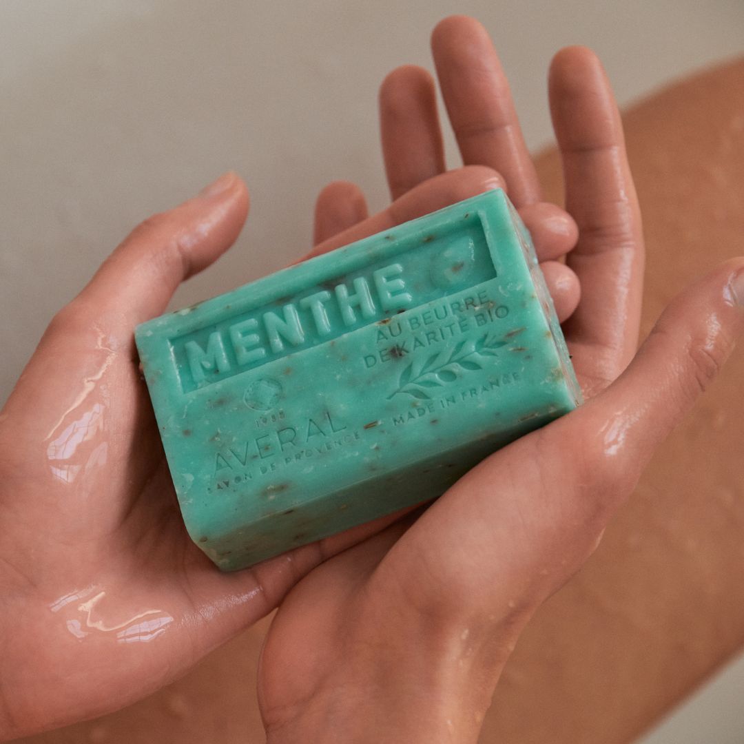 mint bar soap made with organic olive oil