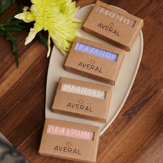 Averal Provence Floral French Soaps Gift Set with four triple milled bars