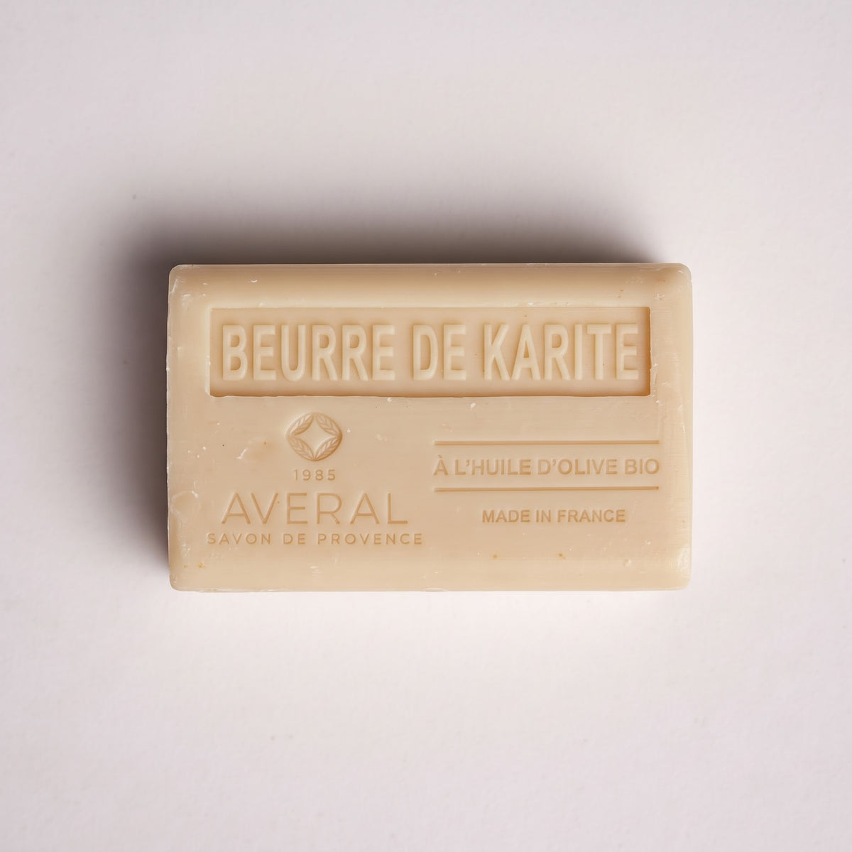 Averal Provence Shea Butter French bar soap, unscented, stamped Beurre de Karité