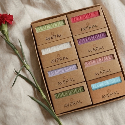 Averal Provence French Soap Gift Set with eight triple milled bars
