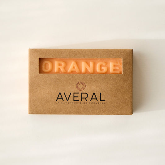 french triple milled orange bar soap averal provence